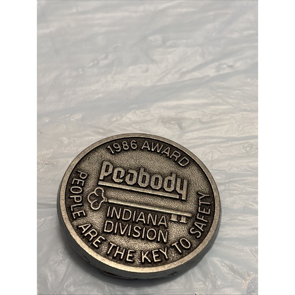 1986 Peabody Indiana Division Award Belt Buckle Limited Edition Safety Award